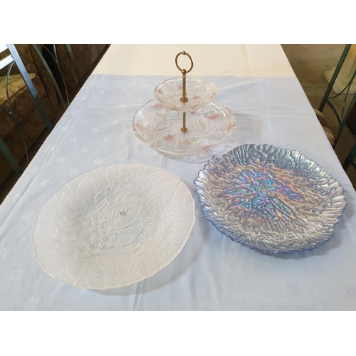 341 - Collection of Retro Items inc; 2 - Tier Cake Stand and 2  - Large Cake Plates / Platters (Ø35cm & Ø3... 