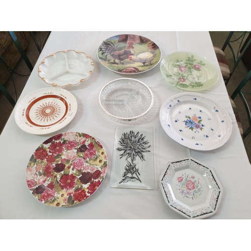 343 - Assorted Collection of Retro Plates, Tray Platters Dip Snack Dishes etc (9)