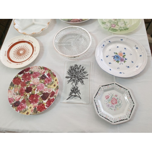 343 - Assorted Collection of Retro Plates, Tray Platters Dip Snack Dishes etc (9)