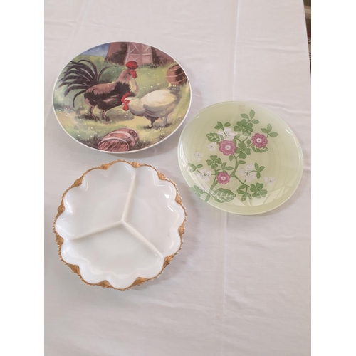 343 - Assorted Collection of Retro Plates, Tray Platters Dip Snack Dishes etc (9)