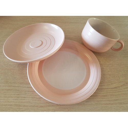 357 - Girls Tea Set for 4 x Cups, 4 x Saucers, 4 x Cake Sandwich Plates in Beautiful Colour Powder Pink (S... 