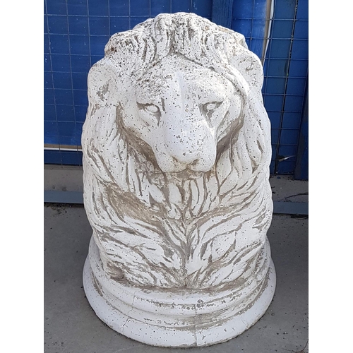 387 - Lion Bust Garden Figurine (Cement / Clay), (H:66cm)