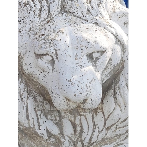 387 - Lion Bust Garden Figurine (Cement / Clay), (H:66cm)