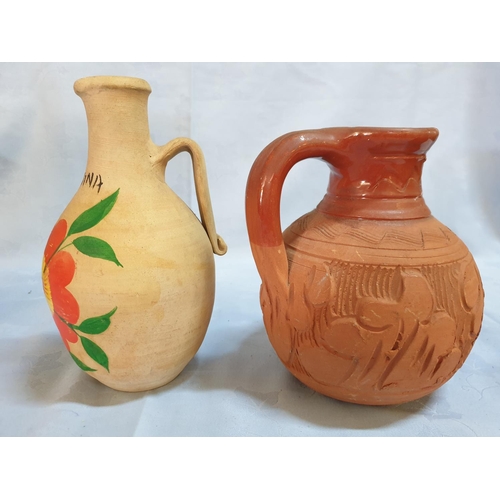 393 - 4 x Terracotta Traditional Jugs (H:24cm, H:23cm, H:23.5cm & H:20cm)