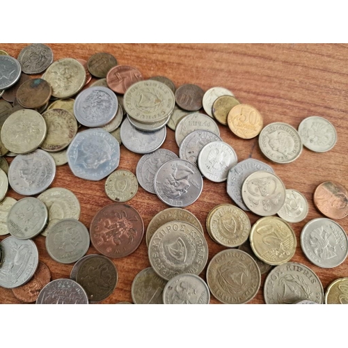 444 - Collection of Assorted World Coins Together with Small Qty of Keys and Cyprus Stamps