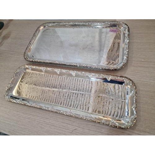 376 - 2 x Decorative Silver Plated Dishes, Made in Sweden (50 x 17cm and 47 x 26cm)