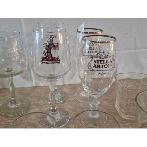 437 - Collection of 37 x Drinking Glasses inc; Branded 