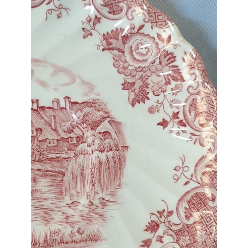 115 - Collection of Red and White Dinner Service inc; Enoch Woods English Scenery, Johnson Bros, Tonquin b... 