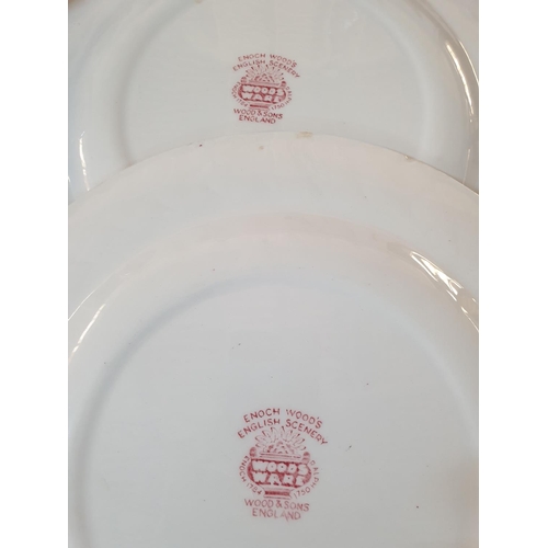 115 - Collection of Red and White Dinner Service inc; Enoch Woods English Scenery, Johnson Bros, Tonquin b... 