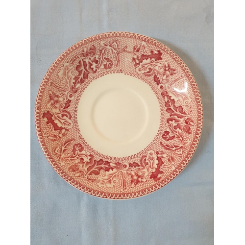 115 - Collection of Red and White Dinner Service inc; Enoch Woods English Scenery, Johnson Bros, Tonquin b... 