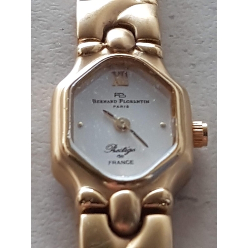 186 - Bernard Florentin (Prestige De France) Gold Tone Ladies Cocktail Watch (Un-Tested)