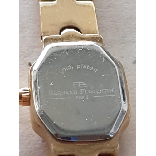 186 - Bernard Florentin (Prestige De France) Gold Tone Ladies Cocktail Watch (Un-Tested)