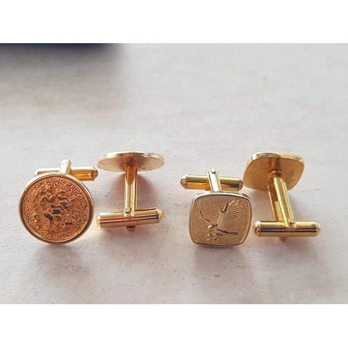 252 - Various Vintage and Retro Cufflinks (4 x Pairs) Together with Tie Clip