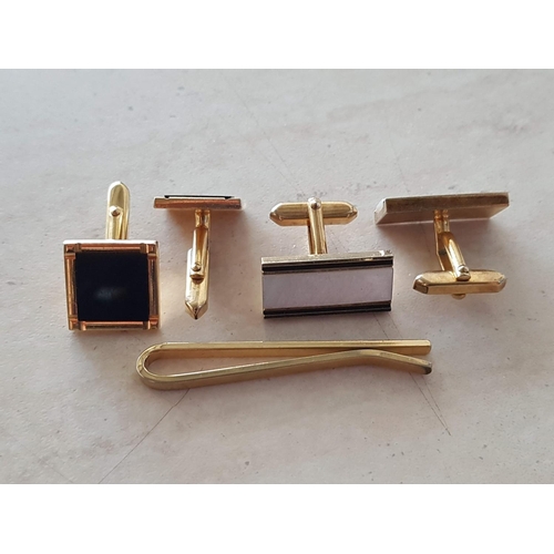 252 - Various Vintage and Retro Cufflinks (4 x Pairs) Together with Tie Clip