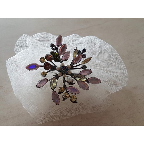 286 - Metal Art Natural Stone Brooch by D. Covers