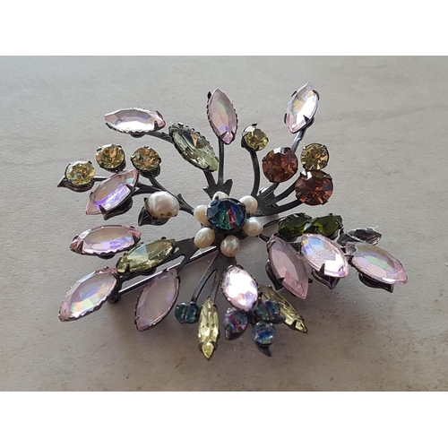 286 - Metal Art Natural Stone Brooch by D. Covers