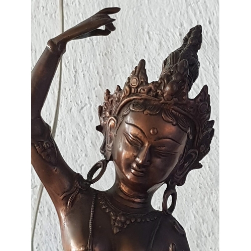 329 - Tara Dancing Buddha (Hindy Goddess) Vintage Copper Statue (H:51cm)