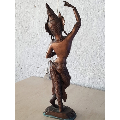 329 - Tara Dancing Buddha (Hindy Goddess) Vintage Copper Statue (H:51cm)