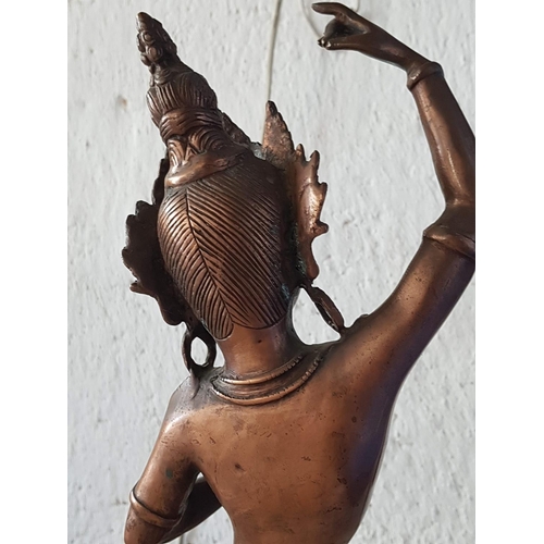 329 - Tara Dancing Buddha (Hindy Goddess) Vintage Copper Statue (H:51cm)