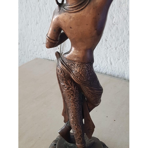 329 - Tara Dancing Buddha (Hindy Goddess) Vintage Copper Statue (H:51cm)