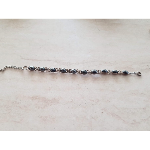 331 - Silver .925 Bracelet with Hematite Stone (L:16cm)