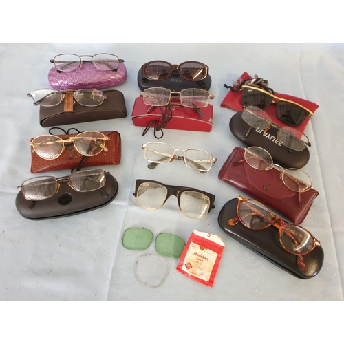 420 - Collection of 12 x Retro Sunglasses and Reading Glasses Together with Retro Glasses Lenses (3)