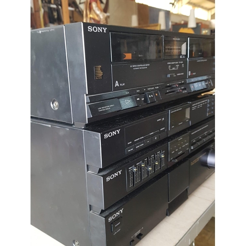 237 - Stereo Sound System Sone, Model STR-S255 FM Stereo /FM-AM Receiver Together with Sony Model: TC-W255... 