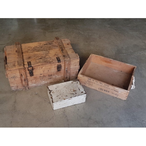 426 - Vintage Various Storage Supplies; Wooden Trunk / Box (32 x 59 x 28cm0 Wooden Tray with Leather / Fab... 