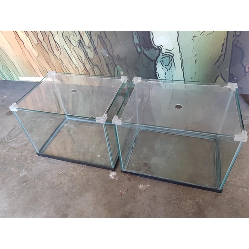 427 - 3 x Small Aquariums (Glass), (1 x Round Ø20cm x H:20cm) and 2 x Rectangular (31.5 x 23.5 x 23cm each... 