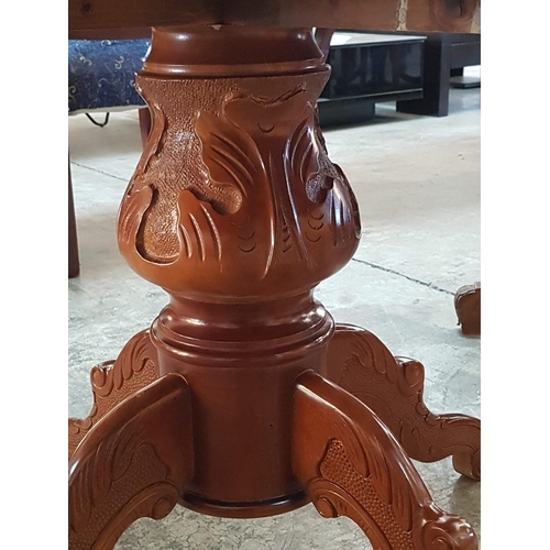 192 - Classical Style Solid Wood Round Extendable Dinning Table with Pedestal Leg and Scroll Feet