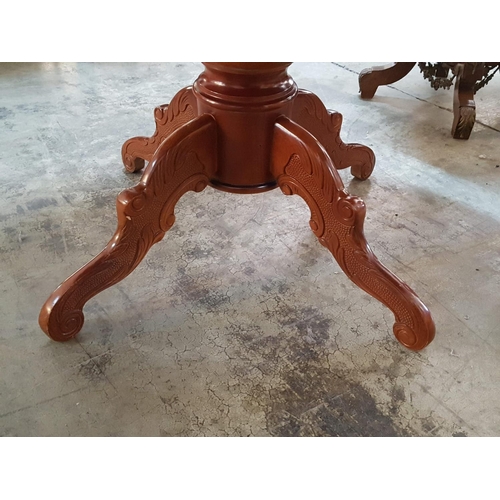 192 - Classical Style Solid Wood Round Extendable Dinning Table with Pedestal Leg and Scroll Feet