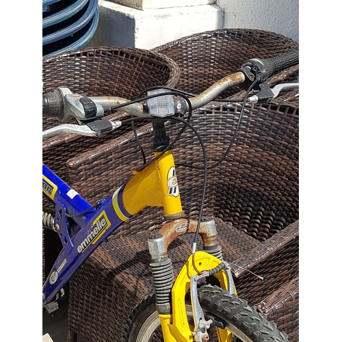 197 - Blue & Yellow Emmelle Reactor Mountain Bike, 21 Years and Suspension