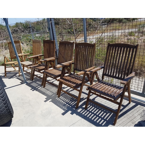 333 - Set of 6 x Wooden Folding Garden Chairs (A/F)