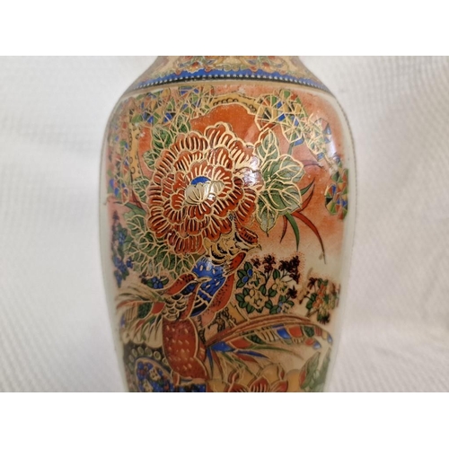 21 - Chinese Vase with Bird and Floral Decoration, (Approx. H: 35cm)