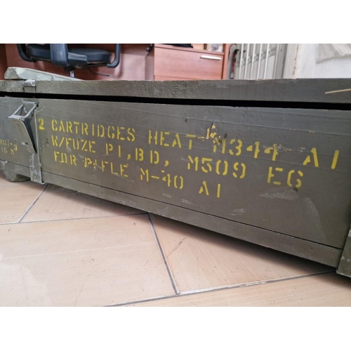 42 - Large Wooden Artillery Box, (Approx. 113 x 34 x 23cm)