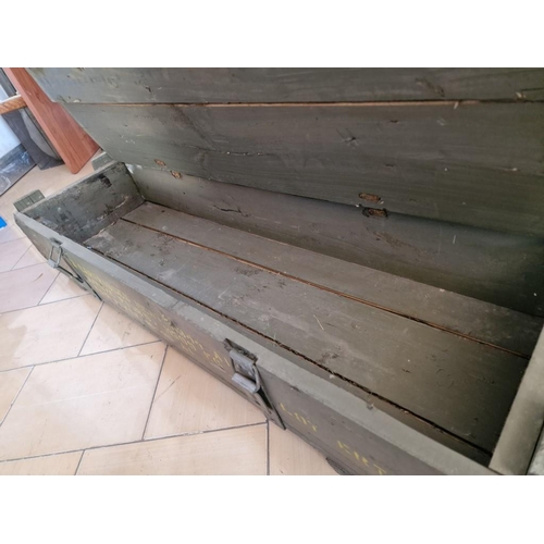 42 - Large Wooden Artillery Box, (Approx. 113 x 34 x 23cm)