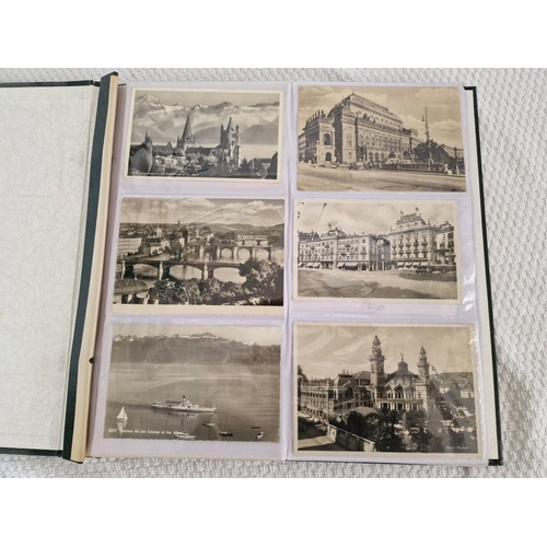 65 - Folder with Large Collection of Vintage German Black & White Postcards