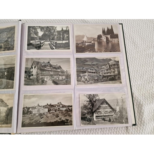 65 - Folder with Large Collection of Vintage German Black & White Postcards