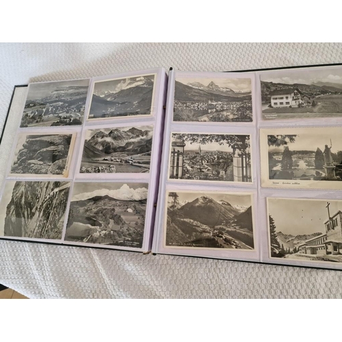 65 - Folder with Large Collection of Vintage German Black & White Postcards