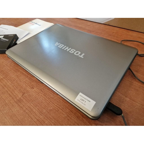 1 - Toshiba Satellite PRO A330 Laptop; Windows 10 Pro, 2 Core, 1.73GHz, 250Gb SSHD, Microsoft Office and... 