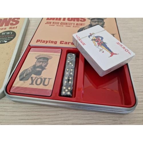 17 - WW1 Style 'Brittons Playing Card Games Set' in Metal Case, Unused