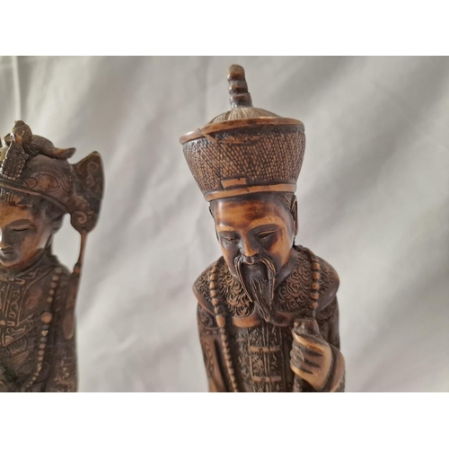 66 - Mandarin Emperor and Empress 2-Piece Figurines, (Approx. Ave. H: 34cm), (2)