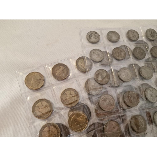 70 - Collection of Early British Coins; 9 x Sleeves with Threepence, Sixpence, Half Pennies and One Penni... 