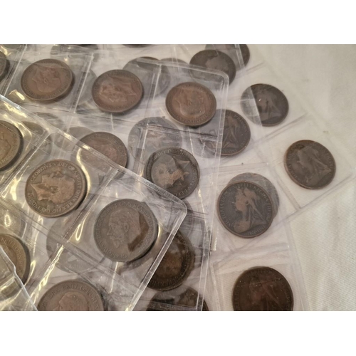 70 - Collection of Early British Coins; 9 x Sleeves with Threepence, Sixpence, Half Pennies and One Penni... 