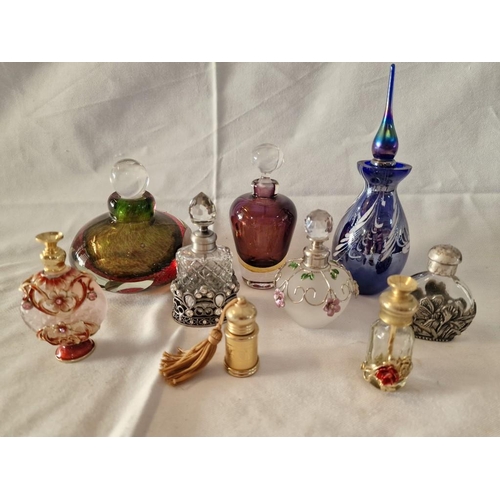 75 - Collection of 9 x Assorted Decorative Glass Perfume Bottles, (9)