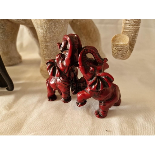 76 - Collection of 4 x Elephant Figurines, (Largest Approx. H: 28cm), (4)