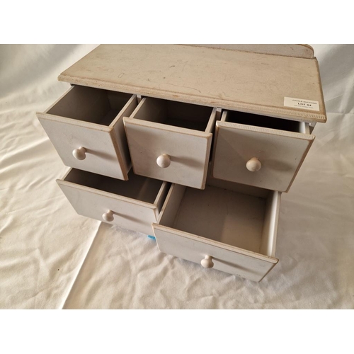 84 - Table-top Wooden Chest of 3-Over-2 Drawers, (Approx. 35 x 18 x 33cm)