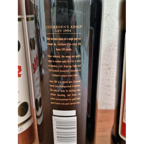 4D - 3 x Bottles of Alcohol; Cockburns Anno Port, Late Bottled Vintage 1994, Together with Dubonnet Frenc... 