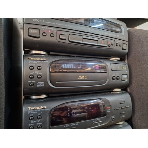 692 - Technics Stacking System Incl. Amplifier (SE-CH505A), Tuner (ST-CH505), CD Player (SL-CH505), Casset... 
