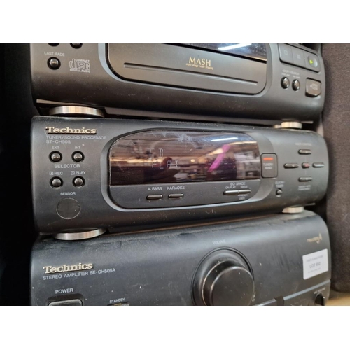 692 - Technics Stacking System Incl. Amplifier (SE-CH505A), Tuner (ST-CH505), CD Player (SL-CH505), Casset... 